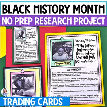 Preview of Black History Month Activity - Trading Cards Research Project - Decor - Posters