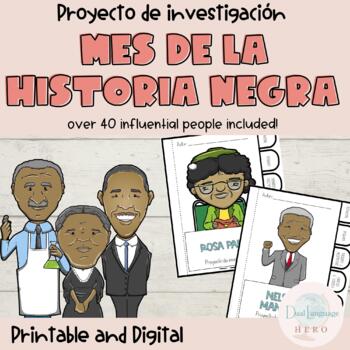 Preview of Black History Month Project in Spanish - Proyecto mes de la historia negra