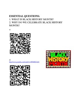 Preview of Black History Month QR Code Scavenger Hunt