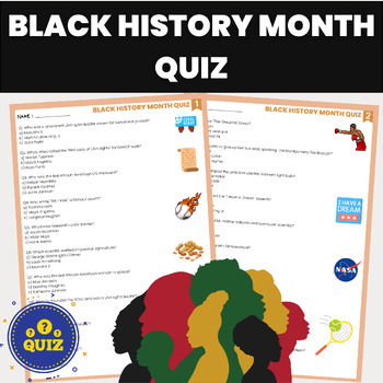 Preview of Black History Month Quiz | Black History Month Trivia Questions