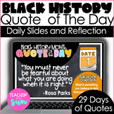 Black History Month Daily Slides Quote and Reflection of T