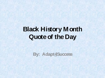 Preview of Black History Month Quote of the Day