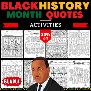 Preview of Black History Month Quotes Activities & Games - Fun February Activities