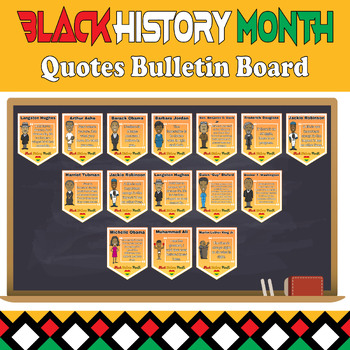 Preview of Black History Month Quotes Bulletin Board- 37 Pages Inspirational Quotes & Icons