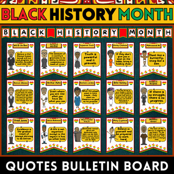 Preview of Black History Month Quotes Bulletin Board Banners - Inspirational Quotes & Icons