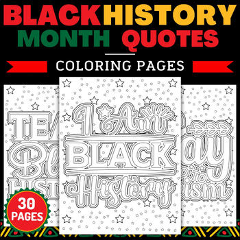 Preview of Black History Month Quotes Coloring Pages Sheets - Fun February Activities