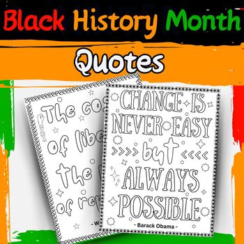 Black History Month Quotes coloring pages by Generation Maker | TPT