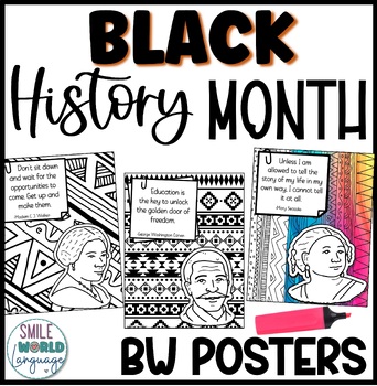 Black History Month Quotes figures black white decoration bulletin ...