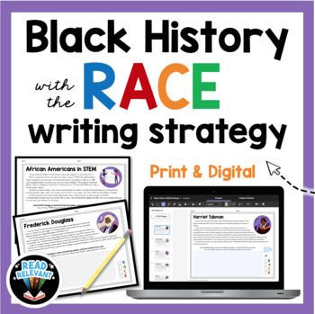 Preview of Black History Month Activities : RACE Strategy Writing Passages and Questions