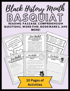 Preview of Black History Month Reading Comprehension Activities: Basquiat