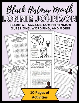 Preview of Black History Month Reading Comprehension Activities: Lonnie Johnson (Inventor)