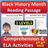 Black History Month Reading Comprehension February Passage