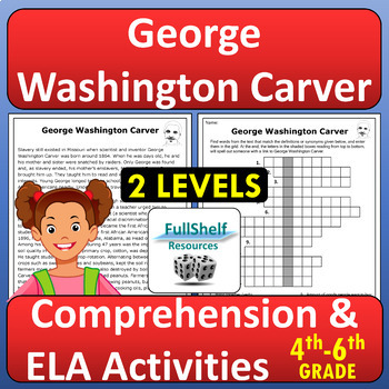 Preview of Black History Month Reading Comprehension George Washington Carver Activities