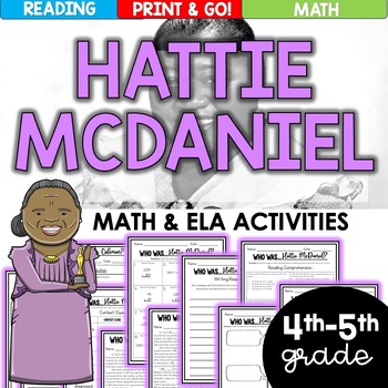 Preview of Black History Month Reading Comprehension | Math Activities | Hattie McDaniel