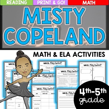 Preview of Black History Month Reading Comprehension | Math Activities | Misty Copeland