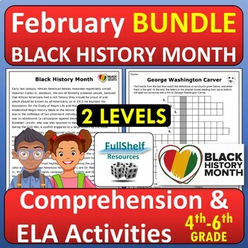 Preview of Black History Month Reading Comprehension Passages 4th 5th 6th Grade