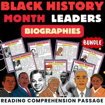 Black History Month Reading Comprehension Passages Biographies Activities