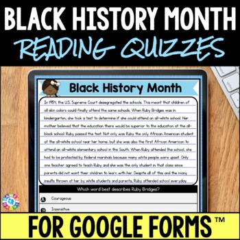 Preview of Black History Month Reading Comprehension Passages & Questions February ELA