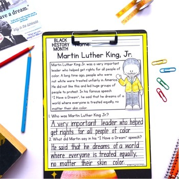 Black History Month Reading Comprehension Passages K 2 By A Page Out Of History