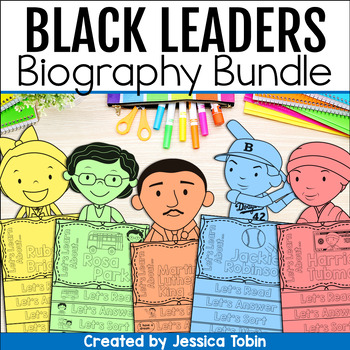 Preview of Black History Month Reading Comprehension and Biography Research Project Bundle