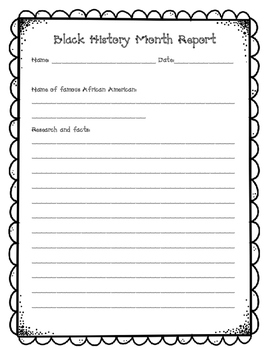 Black History Month Report by Greta Velez Teachers Pay Teachers