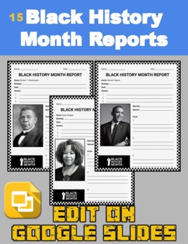 Preview of Black History Month Reports (Editable in Google Slides)