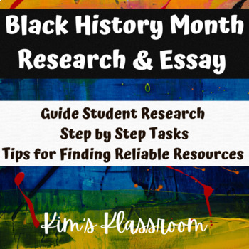 Preview of Black History Month Research & Essay (Step by Step w/Resources & Rubric)