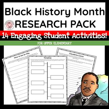 Black History Month Research Pack for Upper Elementary (14 choices)