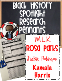 Black History Month: Research Pennant MLK, Rosa Parks, Kam