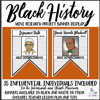 Preview of Black History Month Research Pennants