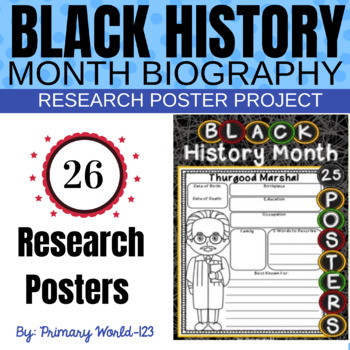 Preview of Black History Month Research Poster Project Class Set