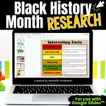Preview of Black History Month Activity Research Project ⭐ Template Biography ⭐ 3rd 4th 5th