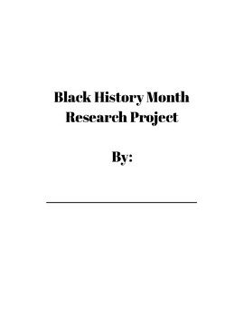 Preview of Black History Month Research Project