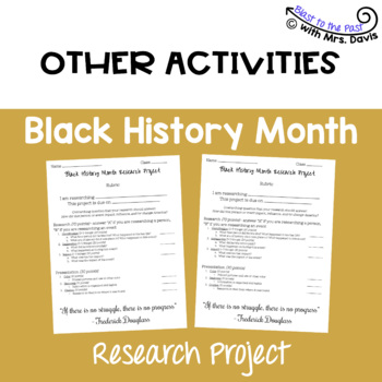 Black History Month Research Project by Blast to the Past with Mrs Davis