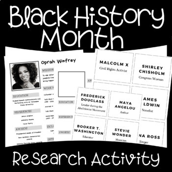 Preview of Black History Month Research Project