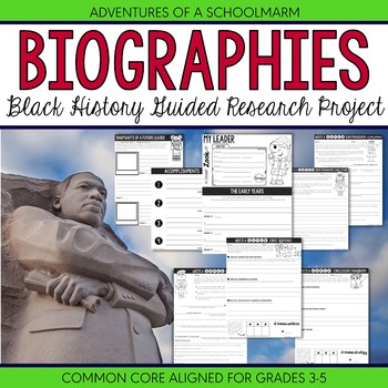 Preview of Black History Research Report Biography Project - 3rd 4th 5th Common Core