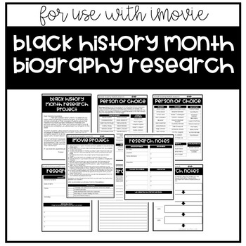 Preview of Black History Month Research Project for iMovie
