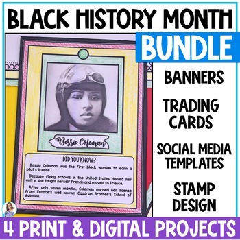 Preview of Black History Month Research Projects Bundle - Black History Month Activities