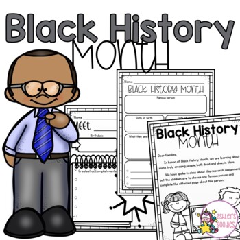 Black History Month Research Report Graphic Organizers with Editable Letter