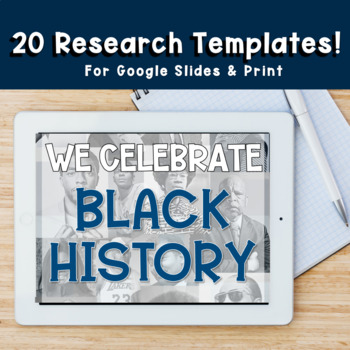 Preview of Black History Month Research Templates | FOR GOOGLE and PRINT
