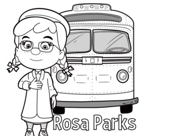 Preview of Black History Month: Rosa Parks Coloring Page