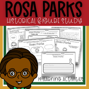 Preview of Black History Month - Rosa Parks Historical Figure Study First Grade