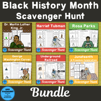 Preview of Black History Month Scavenger Hunt Bundle
