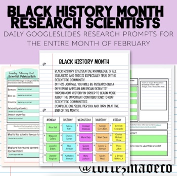 Preview of Black History Month - Black Scientists throughout Histo - Daily Prompt - Science