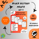 Black History Month Activities-Set 1- Bio/Questions/Colori