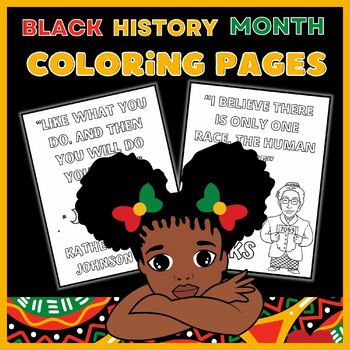 Preview of Black History Month Significant Figures Coloring Pages With Inspirational Quotes