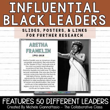Preview of Black History Month Slides & Posters | Influential Black Leaders
