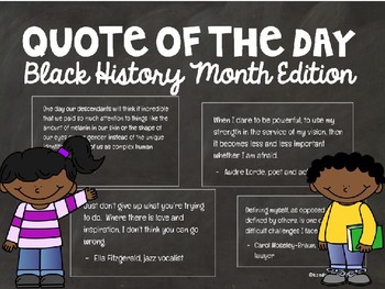 Preview of Black History Month Slides - Quote of the Day - Morning Meetings