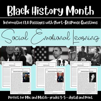 Preview of Black History Month | Social Emotional Learning Reading Passages with Questions