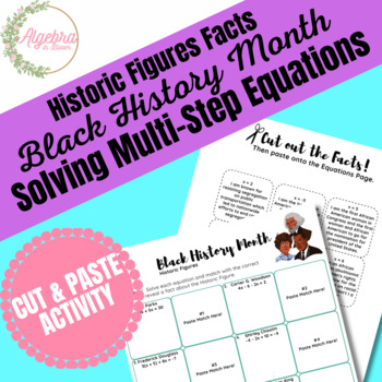 Preview of Black History Month // Solving Multi-step Equations Cut and Paste Activity